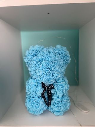 Oso de peluche azul con luces LED