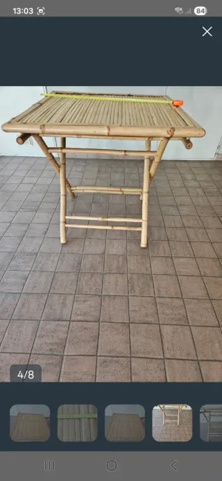 Tavolo pieghevole in bambù