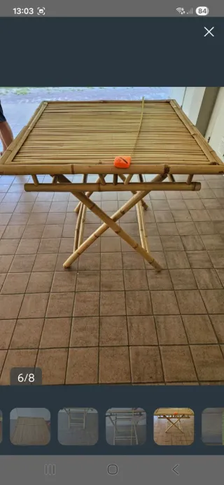 Tavolo pieghevole in bambù