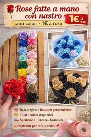 Rose fatte a mano con nastro - 1€