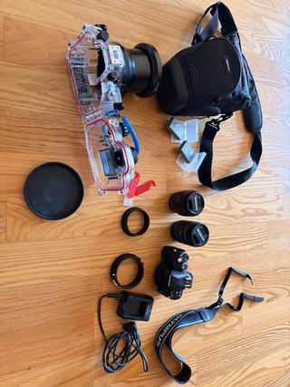 Olympus E-410 con  carcasa fotosub