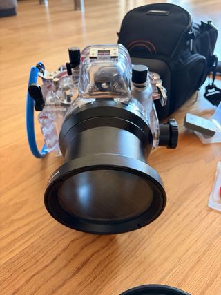 Olympus E-410 con  carcasa fotosub