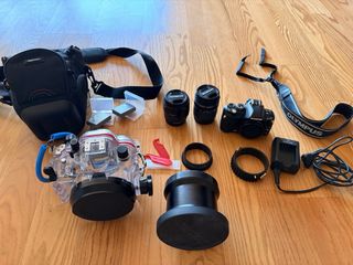 Olympus E-410 con  carcasa fotosub