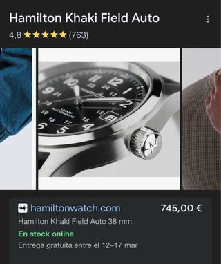 Reloj Hamilton Automático Negro/Plata
