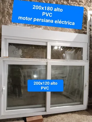 Ventana PVC 200x180 motor persiana