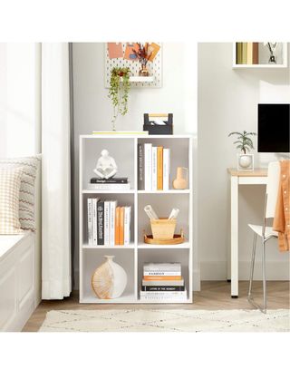 Librería Estantería Almacenaje Blanca y Naranja