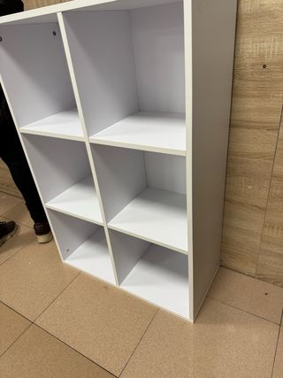 Librería Estantería Almacenaje Blanca y Naranja