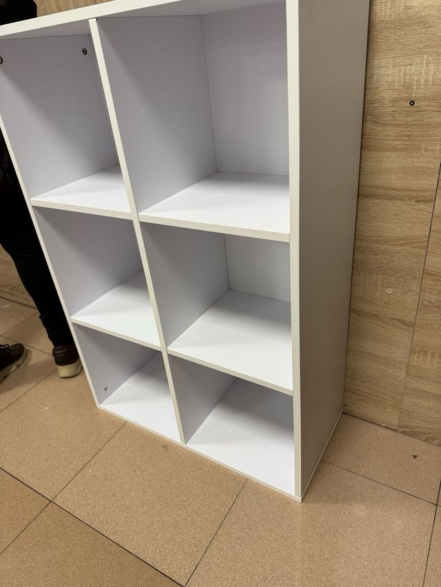 Librería Estantería Almacenaje Blanca y Naranja