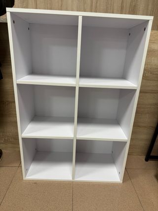 Librería Estantería Almacenaje Blanca y Naranja