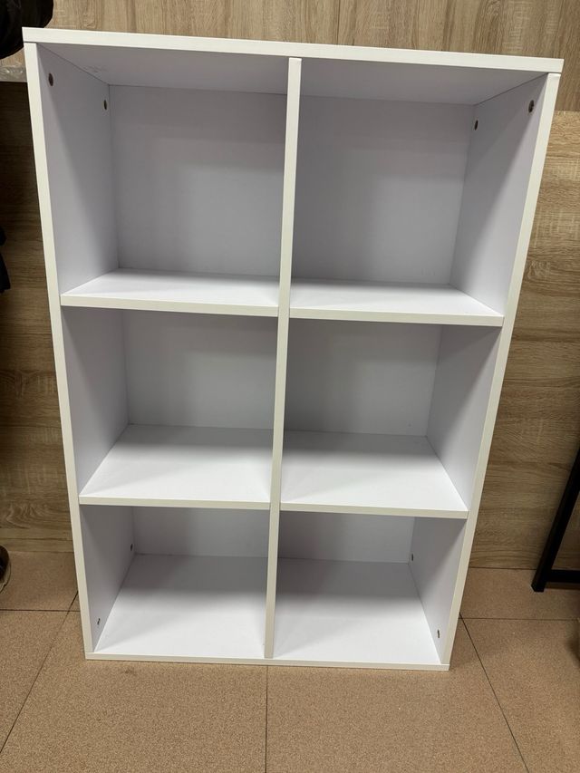 Librería Estantería Almacenaje Blanca y Naranja