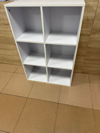 Librería Estantería Almacenaje Blanca y Naranja