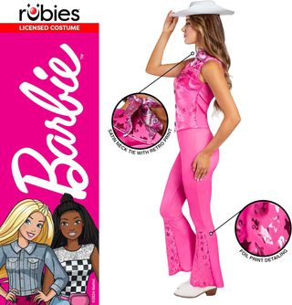 Costume da Barbie Cowboy per donna, top e pantaloni rosa