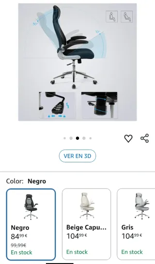 Silla de Oficina SONGMICS OBN86BK Negra