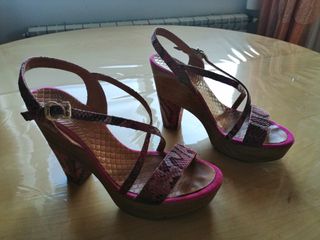 Sandalias Animal Print Fucsia Talla 39
