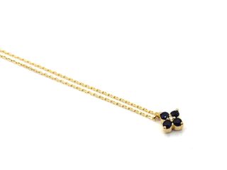 gargantilla oro 18k con piedra con diamante,zafiro 20cm