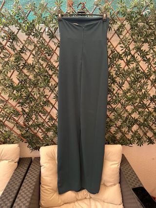 Vestido verde de fiesta sin tirantes