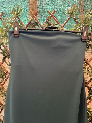 Vestido verde de fiesta sin tirantes