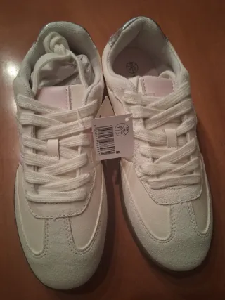 Deportivas beige y rosa T.38
