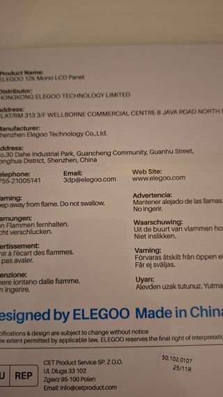 Pannello LCD Mono Elegoo 12K