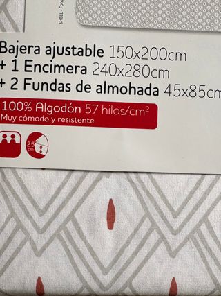 Juego sábanas algodón 150x200cm