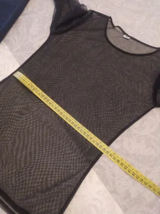 Camiseta transparente negra manga larga