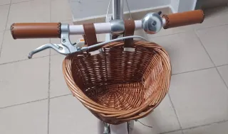 Bicicleta Banwood rosa con cesta