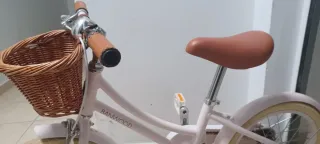 Bicicleta Banwood rosa con cesta