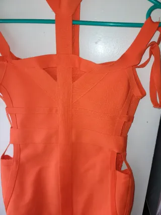 Vestido bandage naranja con cremallera