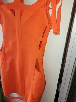 Vestido bandage naranja con cremallera