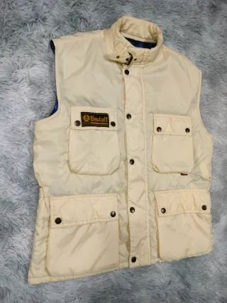 Belstaff Chaleco Utilitario Hombre Crema Reflectan