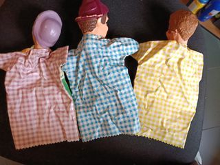 6 Burattini Commedia dell'Arte Anni '60/'70