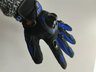 Guantes Moto Negro y Azul