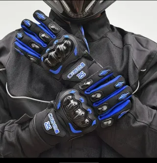 Guantes Moto Negro y Azul