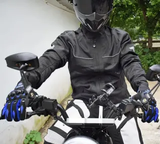 Guantes Moto Negro y Azul