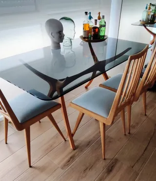 Cristal ahumado mesa comedor