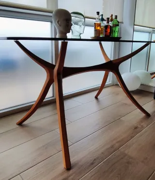 Cristal ahumado mesa comedor