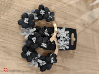 Pendientes flamenca negros y plateados