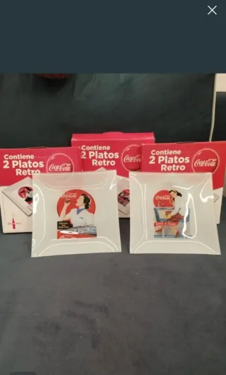 2 Platos Coca Cola Retro