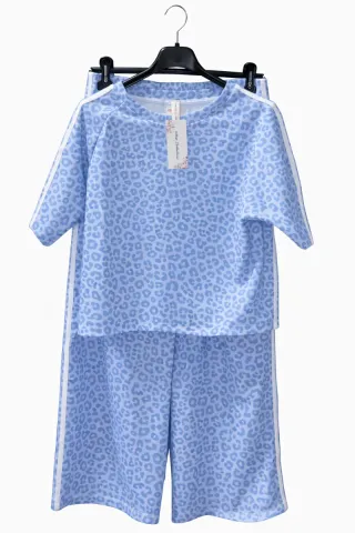 Conjunto leopardo viral azul dan talla
