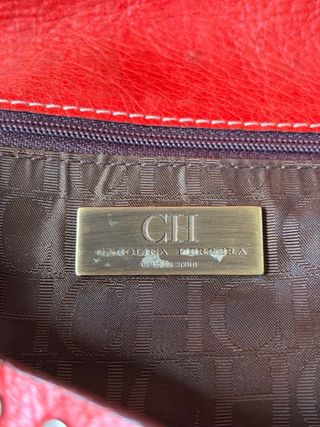 Bolso CH Carolina Herrera rojo y Dorado