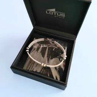 Bracciale Lotus Uomo Nero e Argento