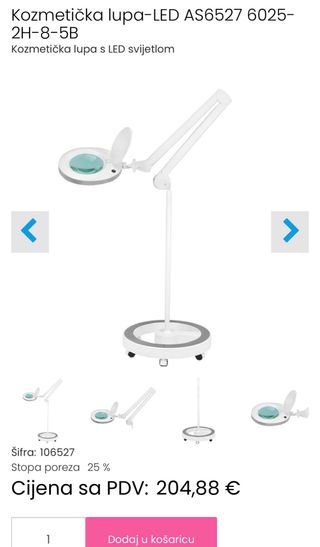 Lámpara de pie con lupa