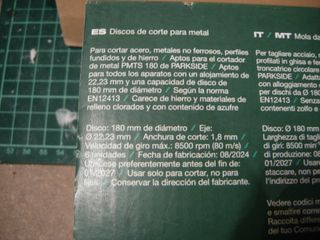 Discos de Corte para Tronzadora Parkside 180 mm