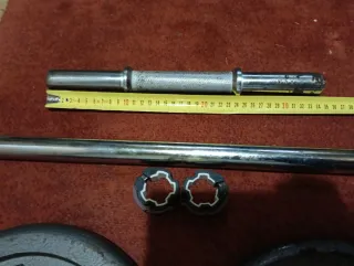 Barra y discos musculación 10kg + 5kg