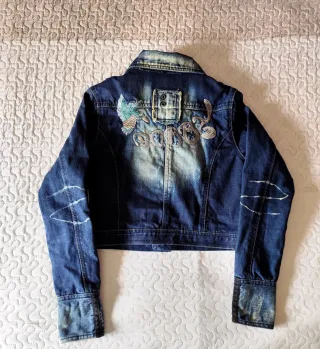 Cazadora vaquera cropped vintage Y2K