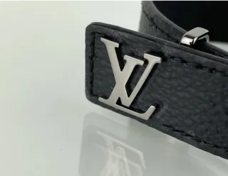 Bracciale Louis Vuitton Pelle Nero Grigio