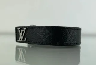 Bracciale Louis Vuitton Pelle Nero Grigio