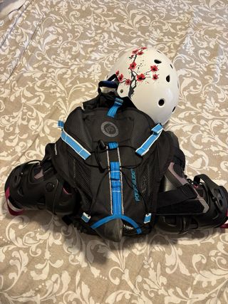 Patines Oxelo Talla 38 + Casco, protecciones bolso