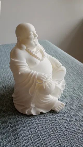 Buda Sonriente Blanco Jade Abundancia