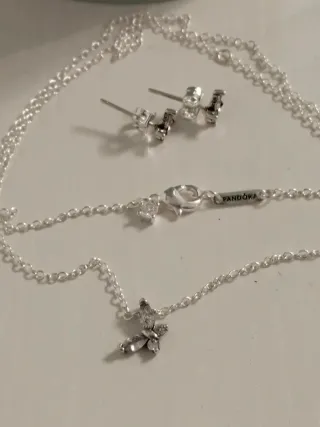 Conjunto Pandora Mariposa Plata